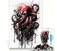 Rompecabezas difícil con Retrato de Pulpo para Adultos, 1000 Piezas, Juego Inteligente para el hogar, Disfruta del Montaje de la Imagen, Regalo Festivo (38x52cm)