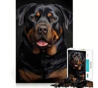 Rompecabezas difícil con Retrato de Rottweiler para Adultos, 1000 Piezas, Juguete de lógica Fina, Divertido y Tranquilo, con Bordes limpios, Regalo Original (38x26cm)