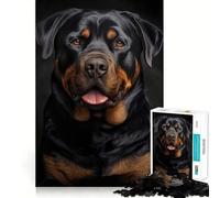 Rompecabezas difícil con Retrato de Rottweiler para Adultos, 1000 Piezas, Recall Boost Quiet Calm Smooth Cut Classic Gift (50x75cm)