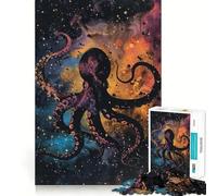 Rompecabezas difícil con Silueta de Pulpo y Galaxia para Adultos, 1000 Piezas, estimula la Memoria, Juego Relajante, Corte Premium, (50x75cm)
