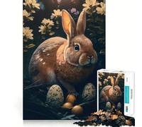 Rompecabezas difícil Conejo en el jardín para Adultos, 1000 Piezas Mejora la Memoria, relaja la Mente, Bordes Afilados, Regalo Elegante (38x26cm)