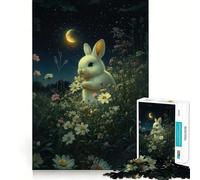 Rompecabezas difícil Conejo en un Campo de Flores para Adultos, 1000 Piezas, Rompecabezas Mental, Relajante, Arte, Montaje, (38x26cm)