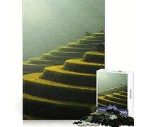 Rompecabezas difícil de 1000 Piezas Campos de arroz de Mu Cang Chai, Vietnam para Adultos Mejora la Memoria, relaja la Mente, Bordes definidos, Regalo Elegante (38x26cm)
