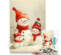 Rompecabezas difícil de 1000 Piezas con Escena Invernal de la Familia de muñecos de Nieve para Adultos Juguete de lógica Pura Actividad para el hogar Corte Limpio Regalo Encantador (38x26cm)