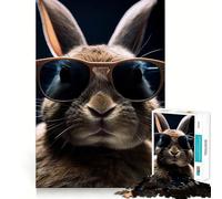 Rompecabezas difícil de 1000 Piezas con Forma de Gafas de Sol de Conejo para Adultos, Ideal para ejercitar la Mente Juguete de Ocio Suave con Corte preciso Regalo Memorable (38x52cm)
