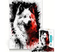 Rompecabezas difícil de 1000 Piezas con Retrato de Perro Samoyedo para Adultos Juguete de Habilidad para Toda la Familia Arte Coleccionable de Corte preciso (38x52cm)