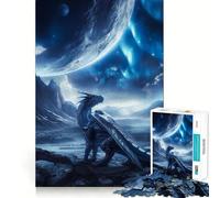 Rompecabezas difícil de 1000 Piezas Dragón Espacial y Planetas para Adultos Juguete Que desafía la Mente Ideal para el Ocio Corte preciso Regalo Memorable (50x75cm)