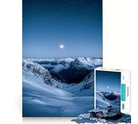 Rompecabezas difícil de 1000 Piezas Montañas Nevadas bajo un Cielo Estrellado para Adultos Juguete Que desafía la Mente Ideal para el Ocio Corte preciso Regalo Memorable (50x75cm)