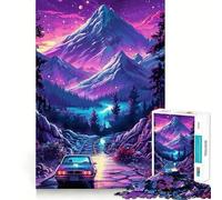 Rompecabezas difícil de 1000 Piezas para Adultos: Viaje por Carretera en Coche Retro de montaña Juguete de Habilidad para Toda la Familia Diseño de Corte preciso Coleccionable (50x75cm)