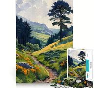 Rompecabezas difícil de Acuarela Sendero de montaña para Adultos, 1000 Piezas, Think Toy, diversión Tranquila, Corte Limpio, Pieza de Arte Fino (38x26cm)