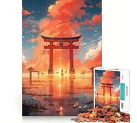 Rompecabezas difícil de Anime con diseño de Puerta Torii para Adultos, 1000 Piezas, diseño Elegante y Relajante, Corte nítido, 50x75cm