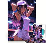 Rompecabezas difícil de Anime de Chica tenista para Adultos, 1000 Piezas, fortalece la Memoria, Alivia el estrés, Pieza de Arte 38x26cm