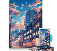 Rompecabezas difícil de Anime japonés Night Street para Adultos, 1000 Piezas, Juguete de lógica sólida, Simple y Divertido, Corte de precisión, (38x26cm)