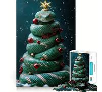 Rompecabezas difícil de árbol de Navidad con Serpiente para Adultos, 1000 Piezas, Juguete de lógica Pura, Actividad para el hogar, Corte Limpio, Bonito Regalo (38x26cm)