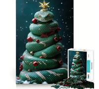 Rompecabezas difícil de árbol de Navidad con Serpiente para Adultos, 1000 Piezas Mejora la Memoria, relaja la Mente, Bordes Afilados, Regalo Elegante (50x75cm)