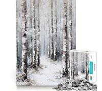Rompecabezas difícil de árboles del Bosque Invernal nevado para Adultos, 1000 Piezas, Juguete de lógica Pura, Actividad para el hogar, Corte Limpio, Bonito Regalo (38x52cm)