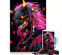 Rompecabezas difícil de Arte Cyberpunk con máscara Oni para Adultos, 1000 Piezas, Juego Inteligente para el hogar, Disfruta del Montaje de la Imagen, Regalo Festivo (38x26cm)