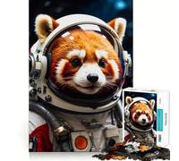 Rompecabezas difícil de Astronauta Panda Rojo para Adultos, 1000 Piezas, Juguete de lógica Fina, diversión Tranquila, Bordes limpios, Regalo considerado (50x75cm)