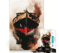 Rompecabezas difícil de Barco Antiguo en la Niebla para Adultos, 1000 Piezas, Juguete de lógica sólida, diversión Sencilla, Corte de precisión, (50x75cm)