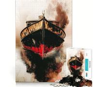 Rompecabezas difícil de Barco Antiguo en la Niebla para Adultos, 1000 Piezas, sólido, de lógica, Simple, Divertido, Corte de precisión, (38x26cm)
