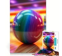 Rompecabezas difícil de Bola de Bolos arcoíris para Adultos, 1000 Piezas, Juguete de lógica Pura, Actividad para el hogar, Corte Limpio, Bonito Regalo (38x26cm)