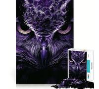 Rompecabezas difícil de búho Morado en Primer Plano para Adultos, 1000 Piezas, estimula la Memoria, Juego Relajante, Corte Premium, (38x26cm)