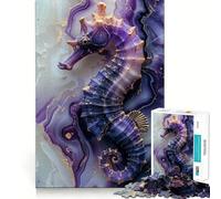 Rompecabezas difícil de Caballito de mar Morado para Adultos, 1000 Piezas, estimula la Memoria, Juego Relajante, Corte Premium, (38x52cm)