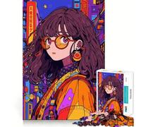 Rompecabezas difícil de Chica Anime Nerd para Adultos, 1000 Piezas, ejercita la Mente, Divertido, con Bordes precisos, Regalo Creativo (50x75cm)