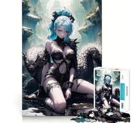 Rompecabezas difícil de Chica Anime Reptil para Adultos, 1000 Piezas, Juguete de lógica Fina, Divertido y Tranquilo, Borde Limpio, Regalo considerado (38x26cm)