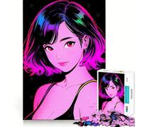 Rompecabezas difícil de Chica Anime Retro para Adultos, 1000 Piezas, Juguete de lógica Fina, Divertido y Tranquilo, con Bordes limpios, Regalo Original (38x52cm)