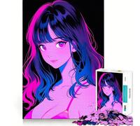 Rompecabezas difícil de Chica Anime Retro para Adultos, 1000 Piezas, Juguete de lógica Fina, Divertido y Tranquilo, con Bordes limpios, Regalo Original (38x52cm)