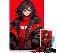 Rompecabezas difícil de Chica Anime roja para Adultos, 1000 Piezas, Mejora la Memoria, relaja la Mente, Bordes Afilados, Regalo Elegante (38x26cm)