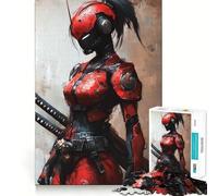 Rompecabezas difícil de Chica samurái Cyberpunk roja para Adultos, 1000 Piezas, Juguete Que desafía la Mente, Entretenimiento Suave, Corte preciso, Regalo Memorable (38x52cm)