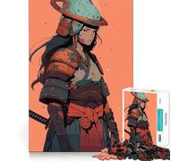 Rompecabezas difícil de Chica Samurai para Adultos, 1000 Piezas, Razonamiento, Habilidad, Juguete, Tiempo en Familia, Corte preciso, Arte, Coleccionable (38x52cm)