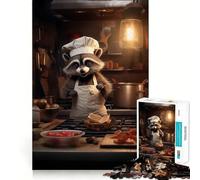 Rompecabezas difícil de Cocina con Mapache para Adultos, 1000 Piezas, Juguete Que desafía la Mente, Entretenimiento Suave, Corte preciso, Regalo Memorable (50x75cm)