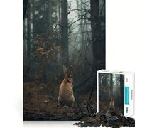 Rompecabezas difícil de Conejo en Bosque brumoso para Adultos, 1000 Piezas, Juguete de lógica Pura, Actividad para el hogar, Corte Limpio, Bonito Regalo (38x52cm)