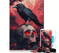 Rompecabezas difícil de Cuervo sobre Calavera para Adultos, 1000 Piezas Mejora la Memoria, relaja la Mente, Bordes Afilados, Regalo Elegante (38x26cm)
