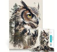 Rompecabezas difícil de Doble exposición de búho para Adultos, 1000 Piezas, Juego Inteligente para el hogar, Disfruta del Montaje de imágenes, Regalo Festivo (38x26cm)