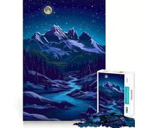 Rompecabezas difícil de Escena de montaña Nocturna para Adultos, 1000 Piezas, Juguete de lógica sólida, Simple y Divertido, Corte de precisión, (38x52cm)