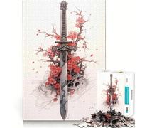 Rompecabezas difícil de Espada Katana samurái para Adultos, 1000 Piezas, Juguete Intelectual, Tiempo Acogedor, Corte de Calidad, (50x75cm)