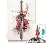 Rompecabezas difícil de Espada Katana samurái para Adultos, 1000 Piezas, Recall Boost Quiet Calm Smooth Cut Classic Gift (38x52cm)