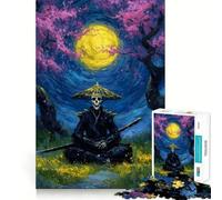 Rompecabezas difícil de Esqueleto samurái bajo Flores de Cerezo para Adultos, 1000 Piezas, Juego de Habilidad, Tiempo en Familia, Arte de Corte preciso, Coleccionable (50x75cm)