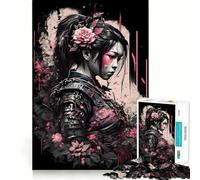 Rompecabezas difícil de Flores de Geisha samurái para Adultos, 1000 Piezas, Juego de Habilidad, Tiempo en Familia, Arte de Corte preciso, Coleccionable (38x26cm)