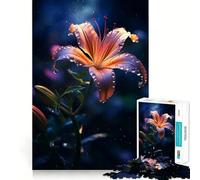 Rompecabezas difícil de Flores de Lirio de Lluvia para Adultos, 1000 Piezas, Juguete Que desafía la Mente, Entretenimiento Suave, Corte preciso, Regalo Memorable (38x52cm)