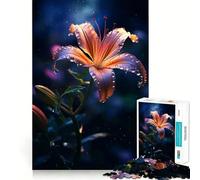 Rompecabezas difícil de Flores de Lirio de Lluvia para Adultos, 1000 Piezas, Rompecabezas Mental, Arte Relajante, (50x75cm)