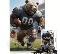 Rompecabezas difícil de fútbol Americano Old School Grizzly para Adultos, 1000 Piezas, estimula la Memoria, Juego Relajante, Corte Premium, (50x75cm)