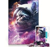 Rompecabezas difícil de Gato Espacial para Adultos, 1000 Piezas, Rompecabezas Mental, Arte Relajante, (38x52cm)