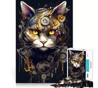 Rompecabezas difícil de Gato Robot para Adultos, 1000 Piezas, Juguete de lógica Fina, Divertido y Relajante, con Bordes limpios, Regalo Original (38x52cm)