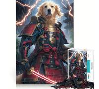 Rompecabezas difícil de Golden Retriever samurái para Adultos, 1000 Piezas, Juego de Habilidad, Tiempo en Familia, Arte de Corte preciso, Coleccionable (50x75cm)