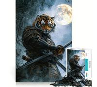 Rompecabezas difícil de Guerrero samurái Tigre para Adultos, 1000 Piezas, Juguete Inteligente, diversión Casual, Corte preciso, Regalo artístico 38x52cm